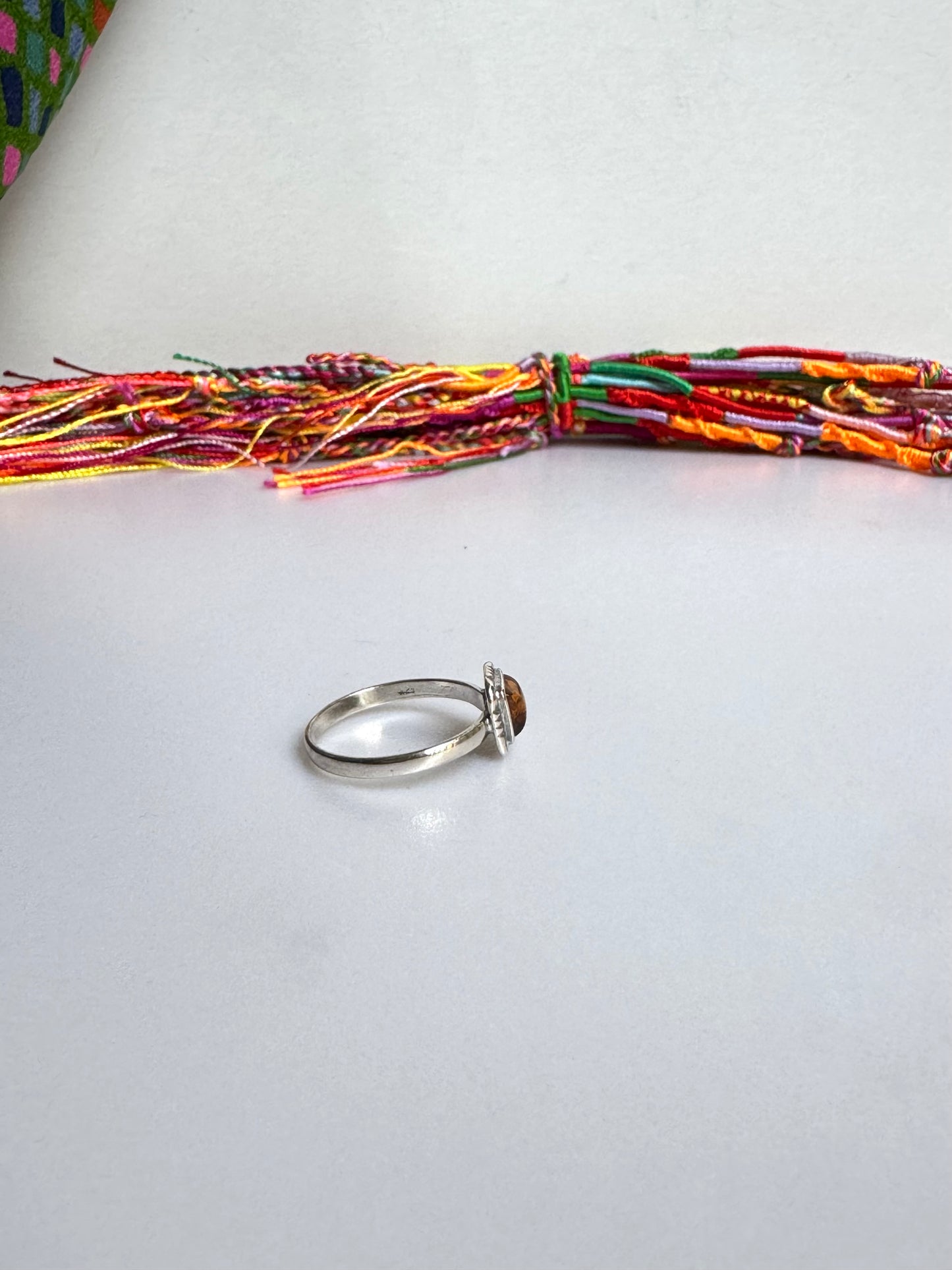 Anello argento 925 ambra misura 22 - 16AMB