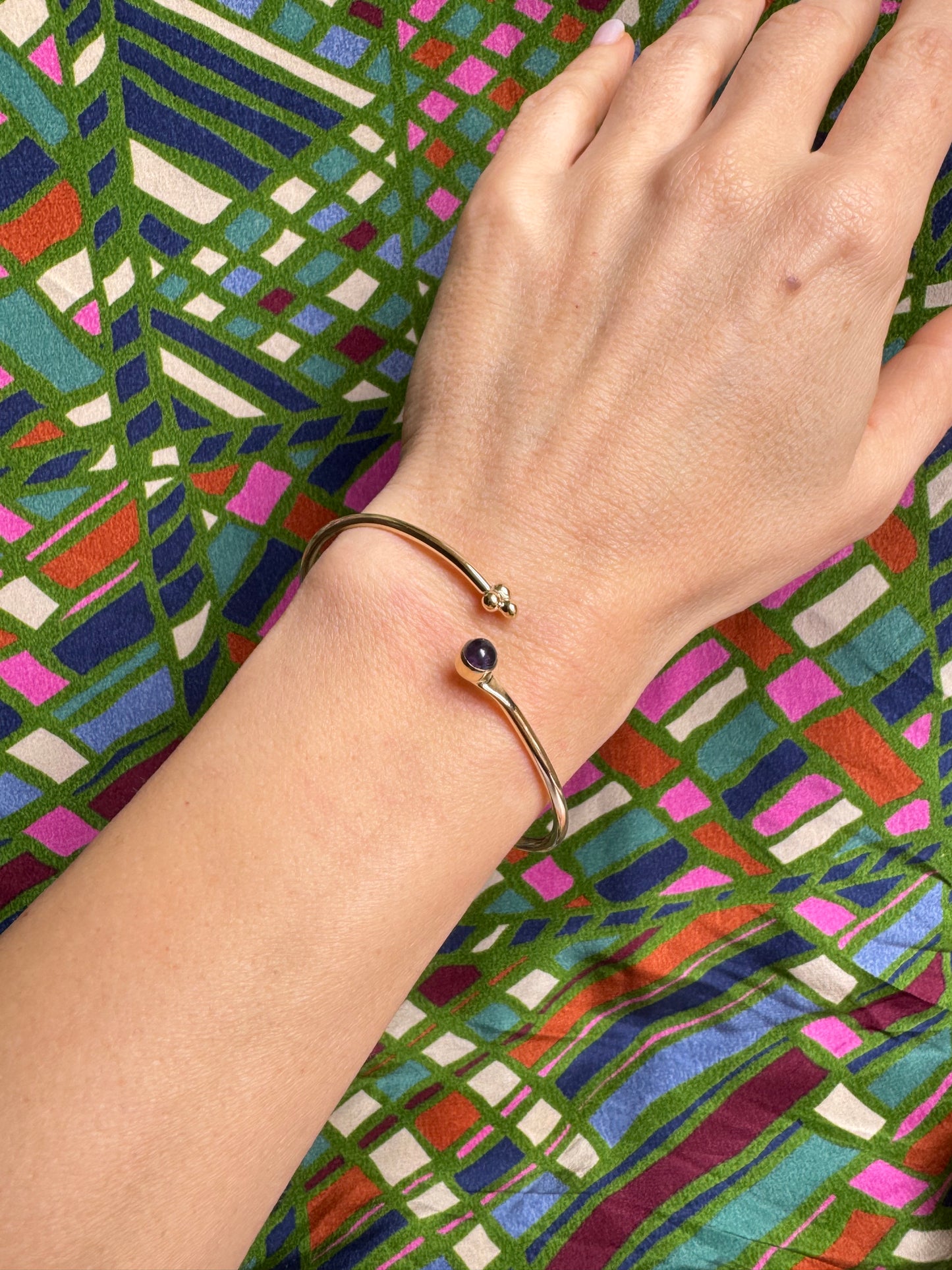 Purple gold boho bracelet