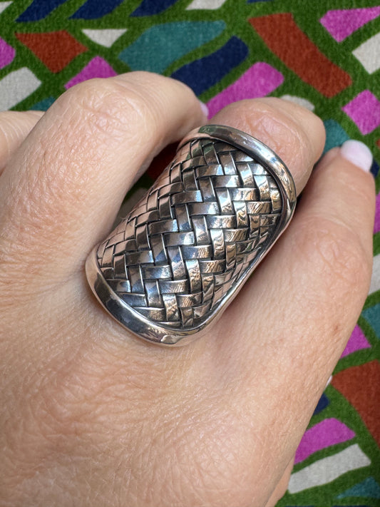 925 silver ring band size 17 - Z83