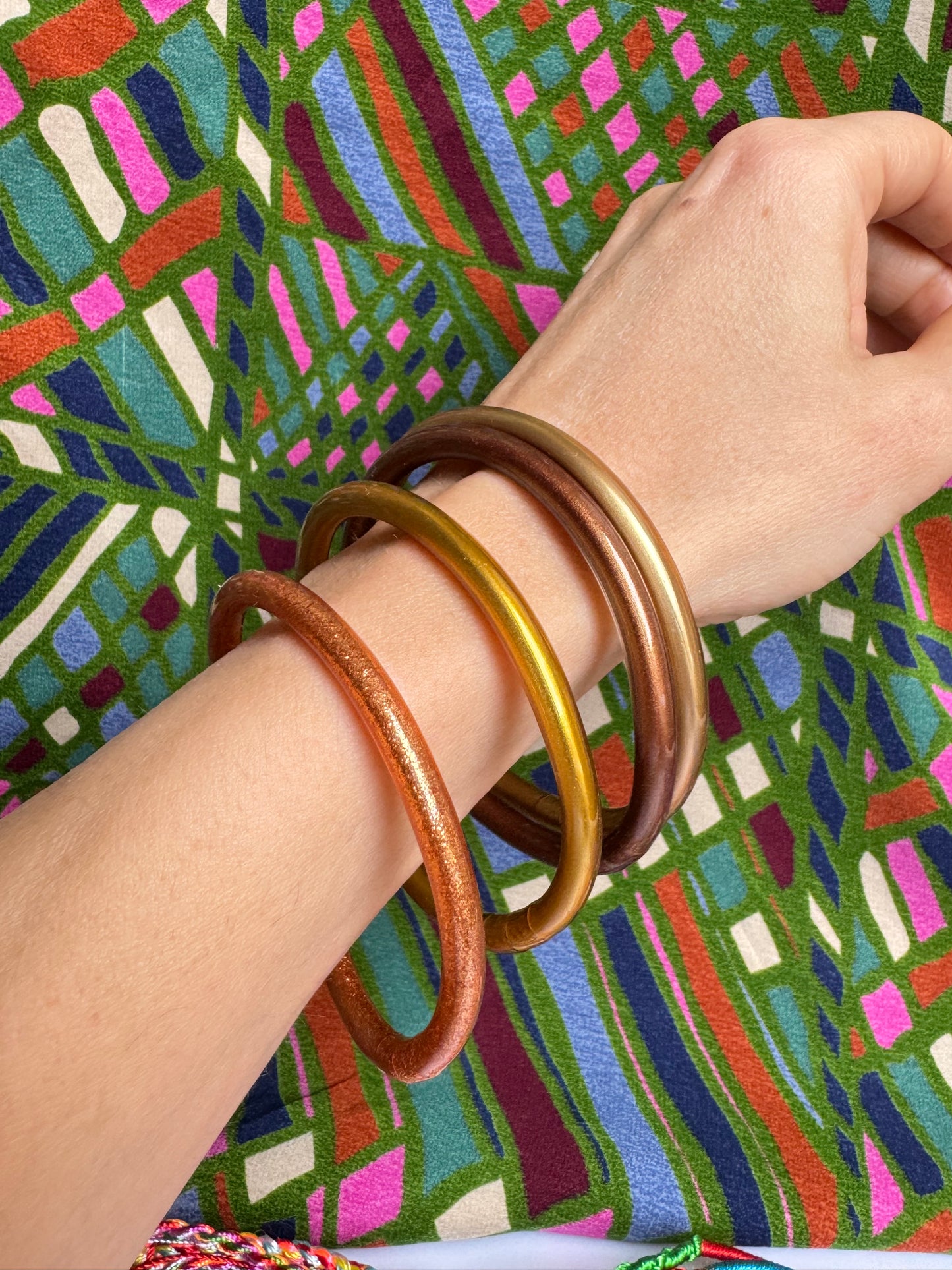 4 Piece Gold Bangle Bracelet Mix Gold