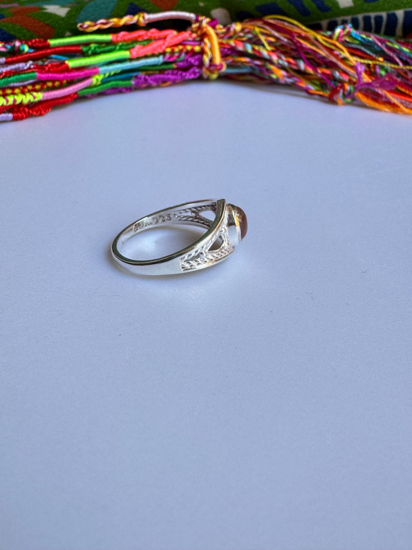 925 Silber Turmalin Ring Größe 20- TA8