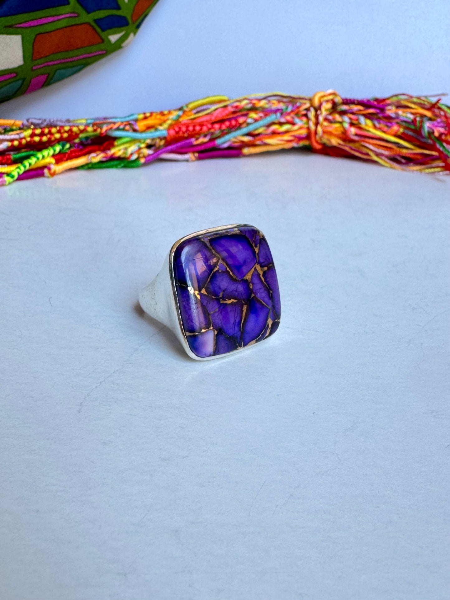 Anello argento 925 copper turquoise turchese misura 20/21 - 4LO