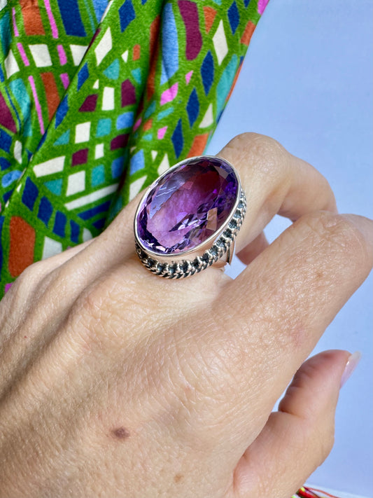 Anello argento 925 ametista misura 15 - 12AME