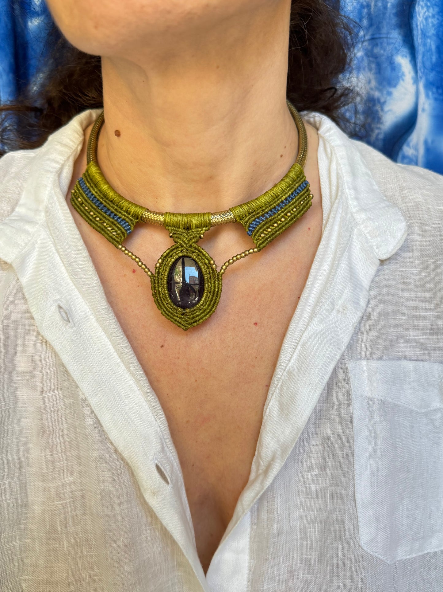 Collana macramè viola G