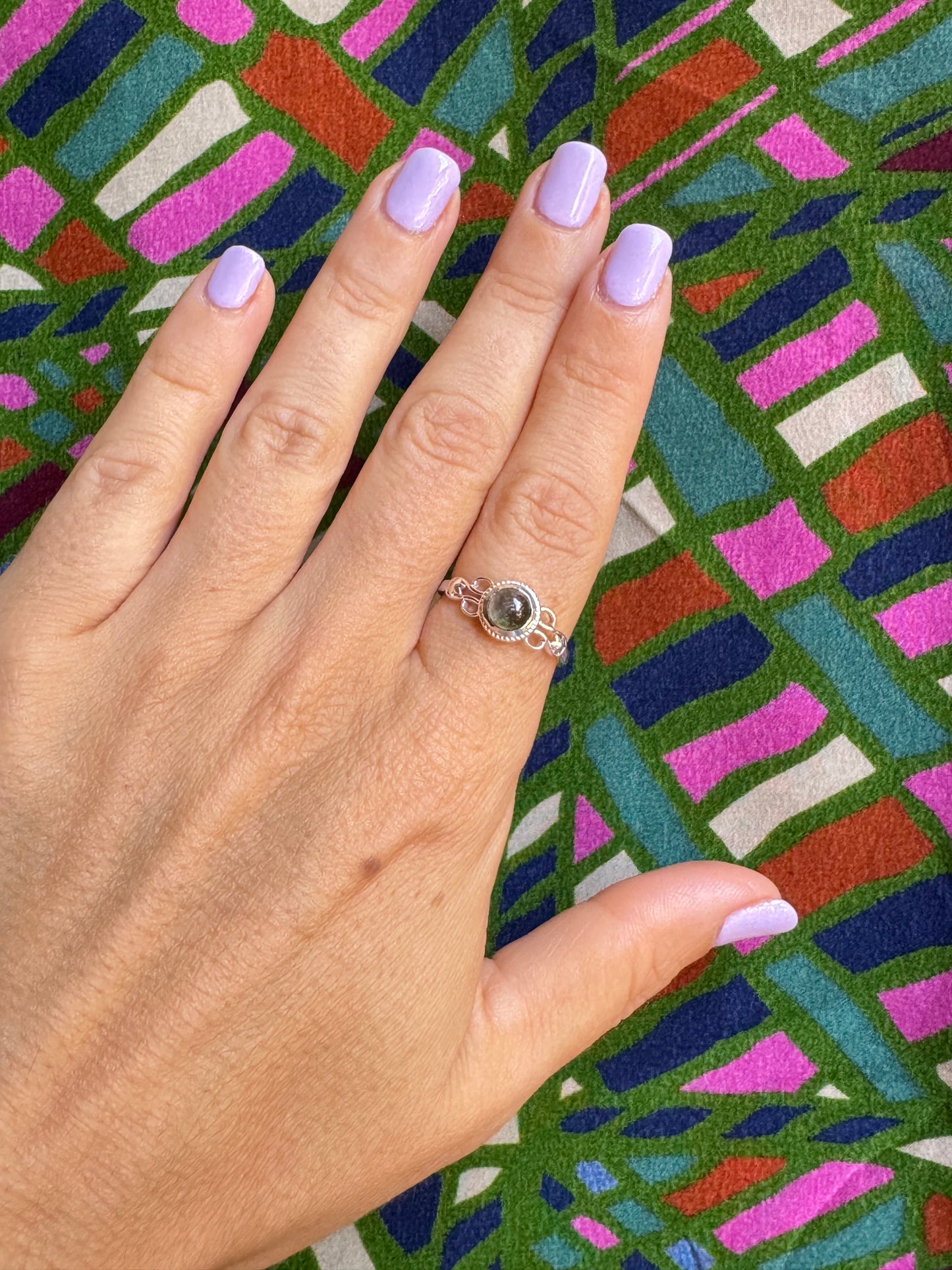 925 Silber Turmalin Ring Größe 16 - TA23