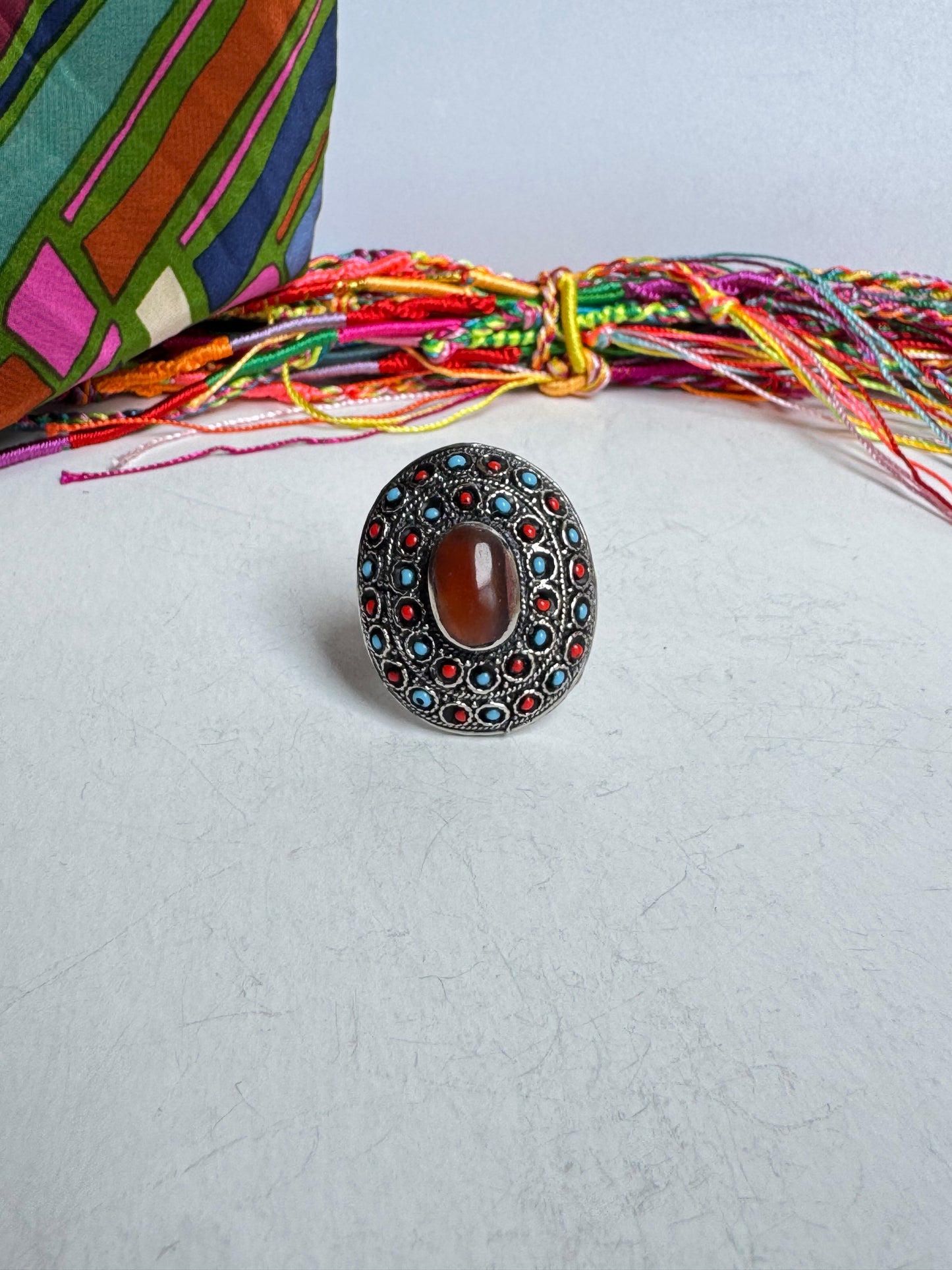 Anello vintage Agata misura 19 regolabile