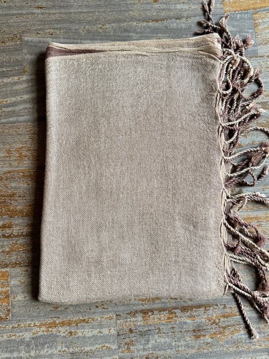 Pashmina sciarpa India beige