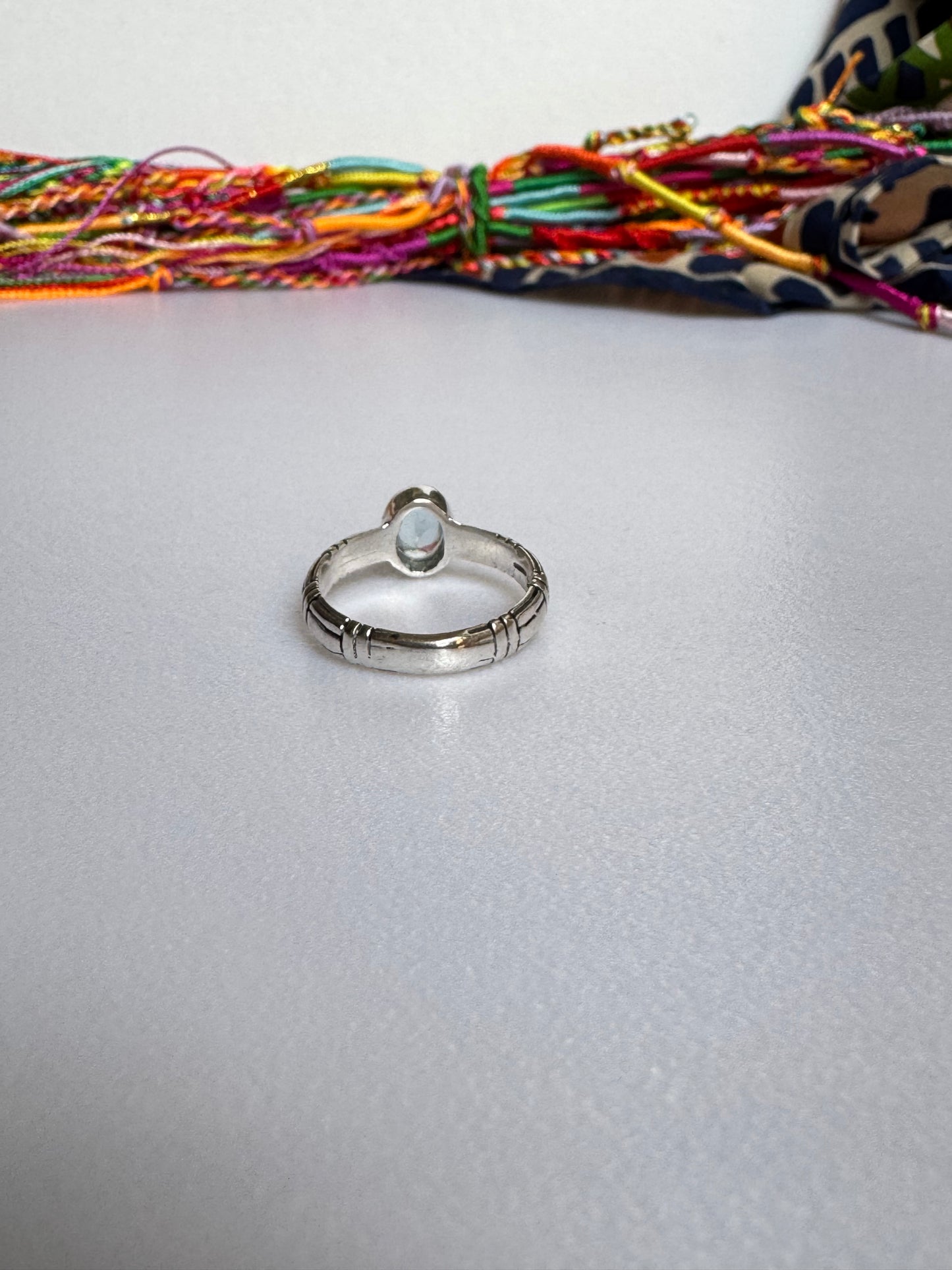 Anello argento 925 acquamarina misura 14 - 5AQ