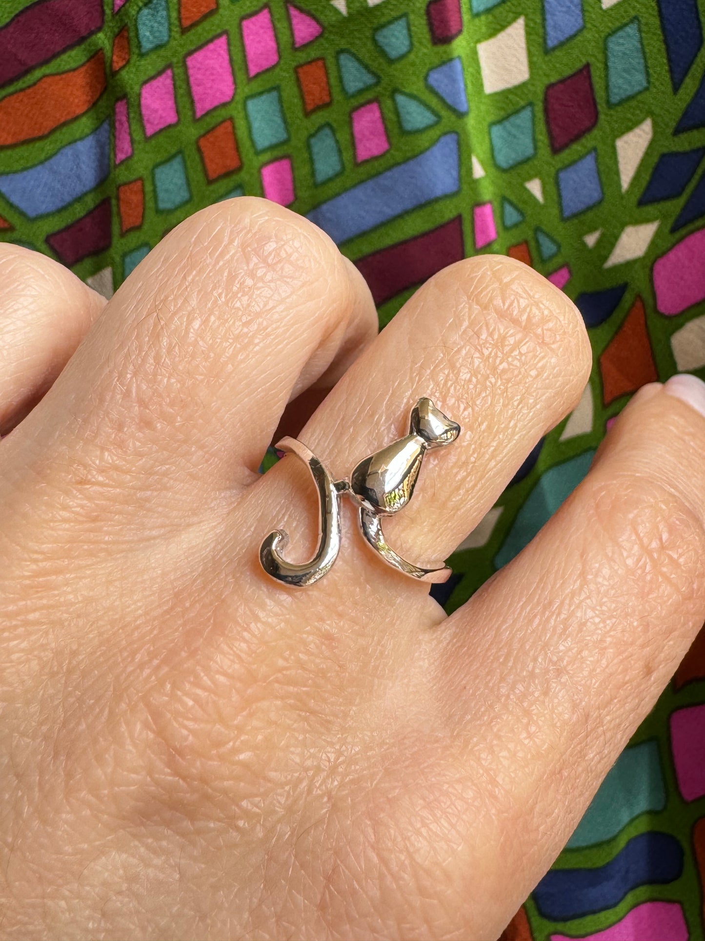 P64 cat 925 silver ring