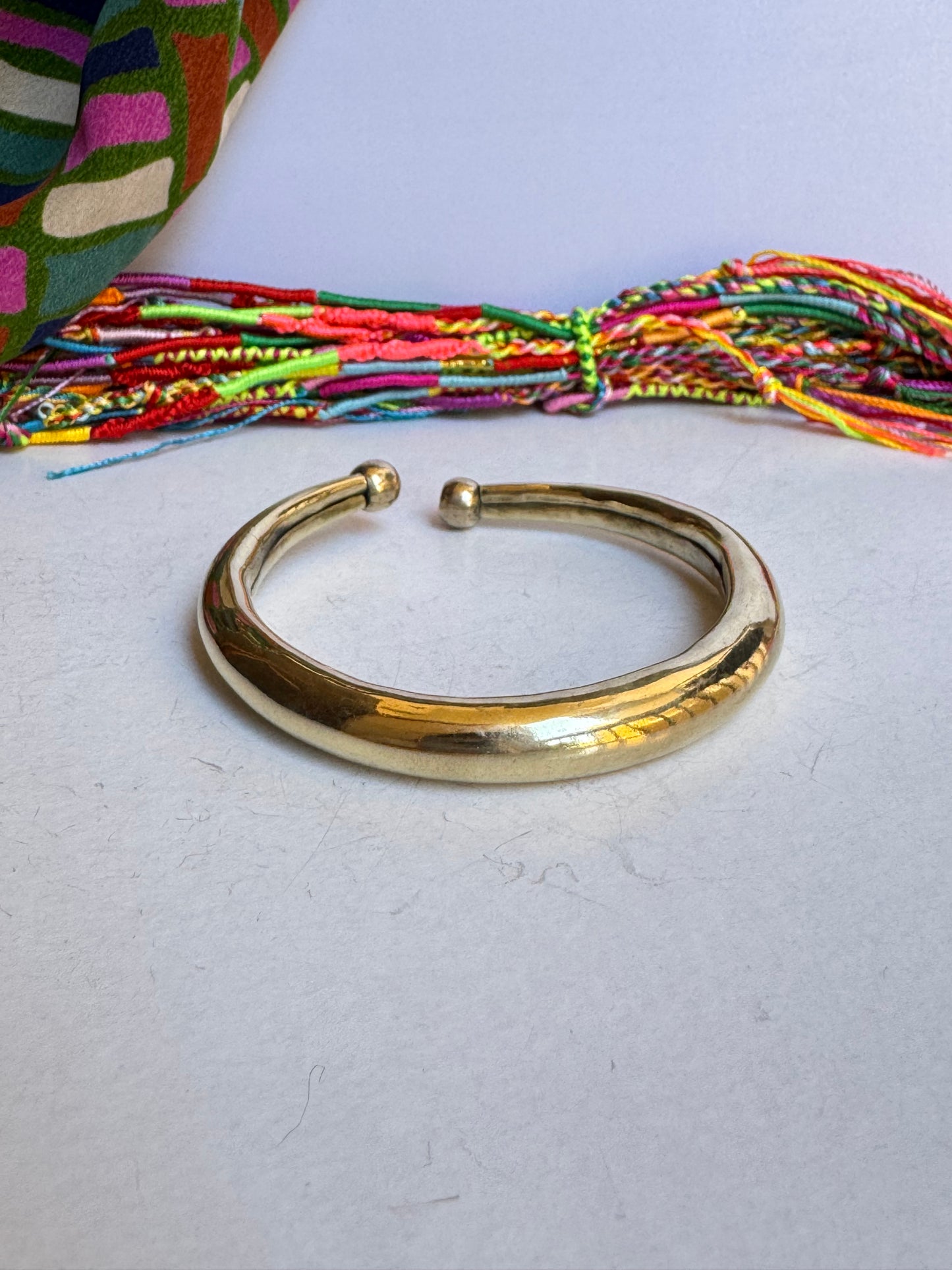Bracciale dorato liscio doppio