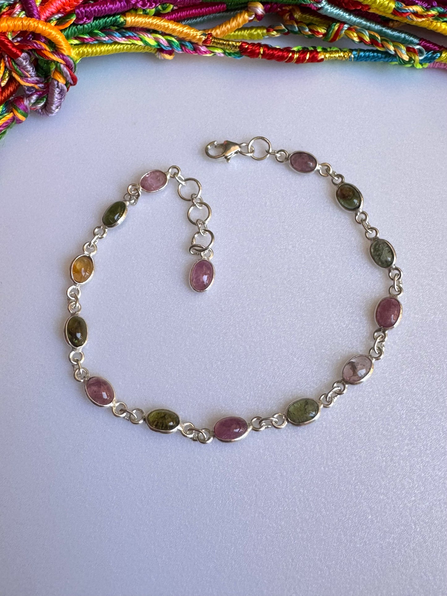 925 Silber Turmalin Armband B63