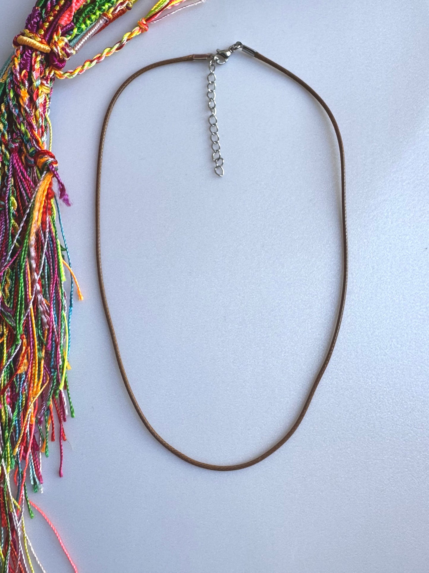 Brown Tubular Rubber Necklace