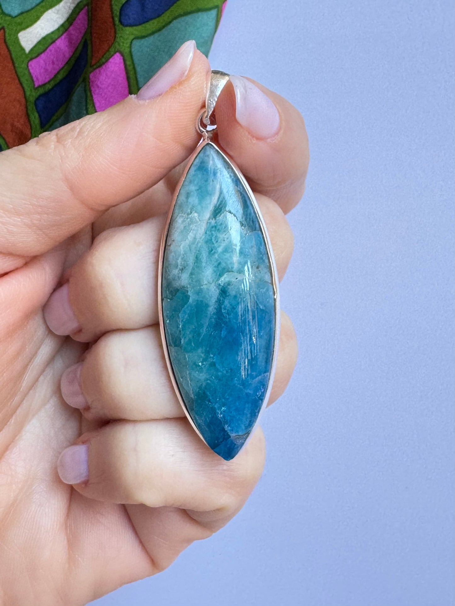 Ciondolo pendente argento 925 afghanite 7K