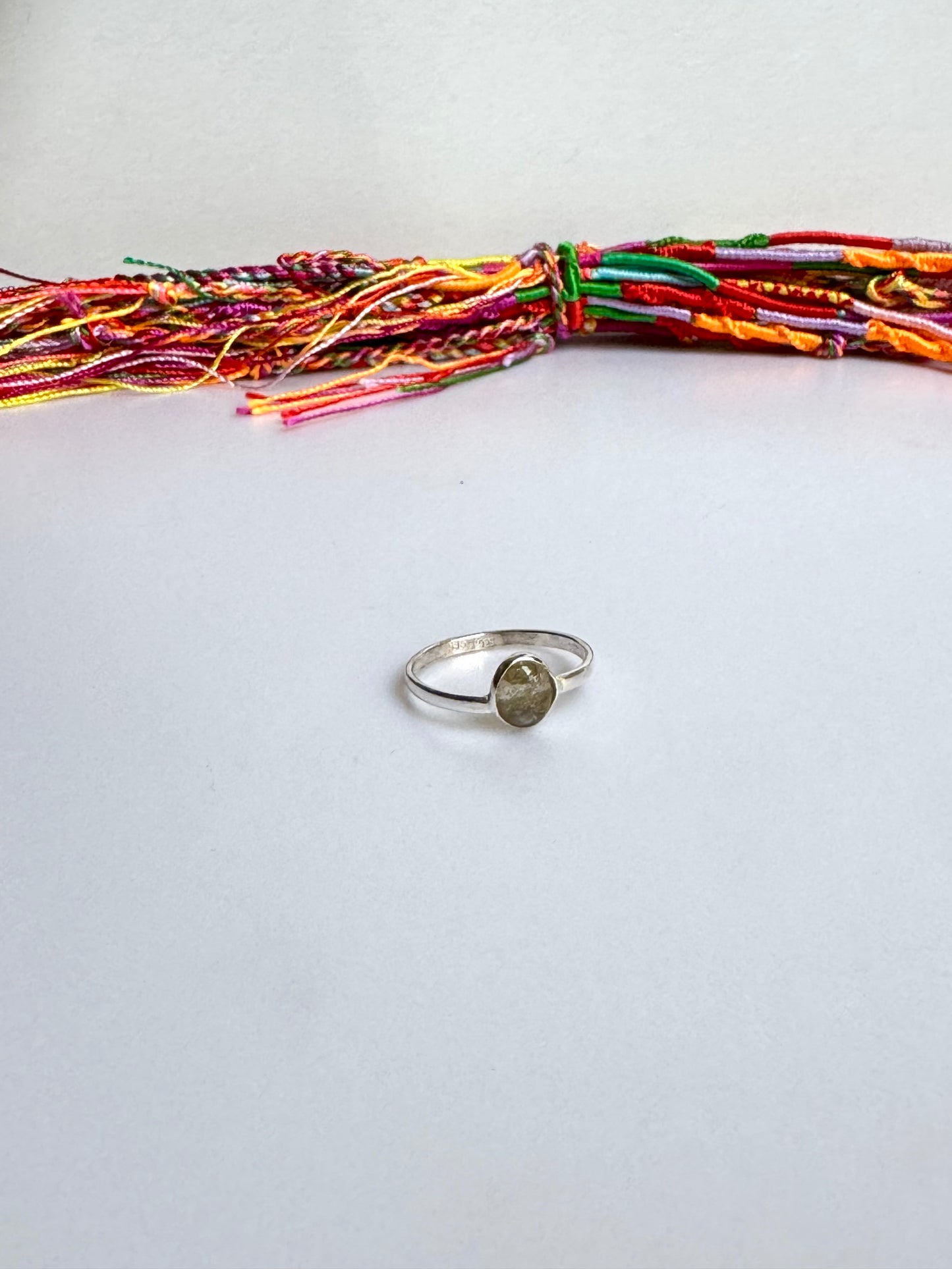 Anello argento 925 labradorite misura 21 - 36SZ DIFETTATO