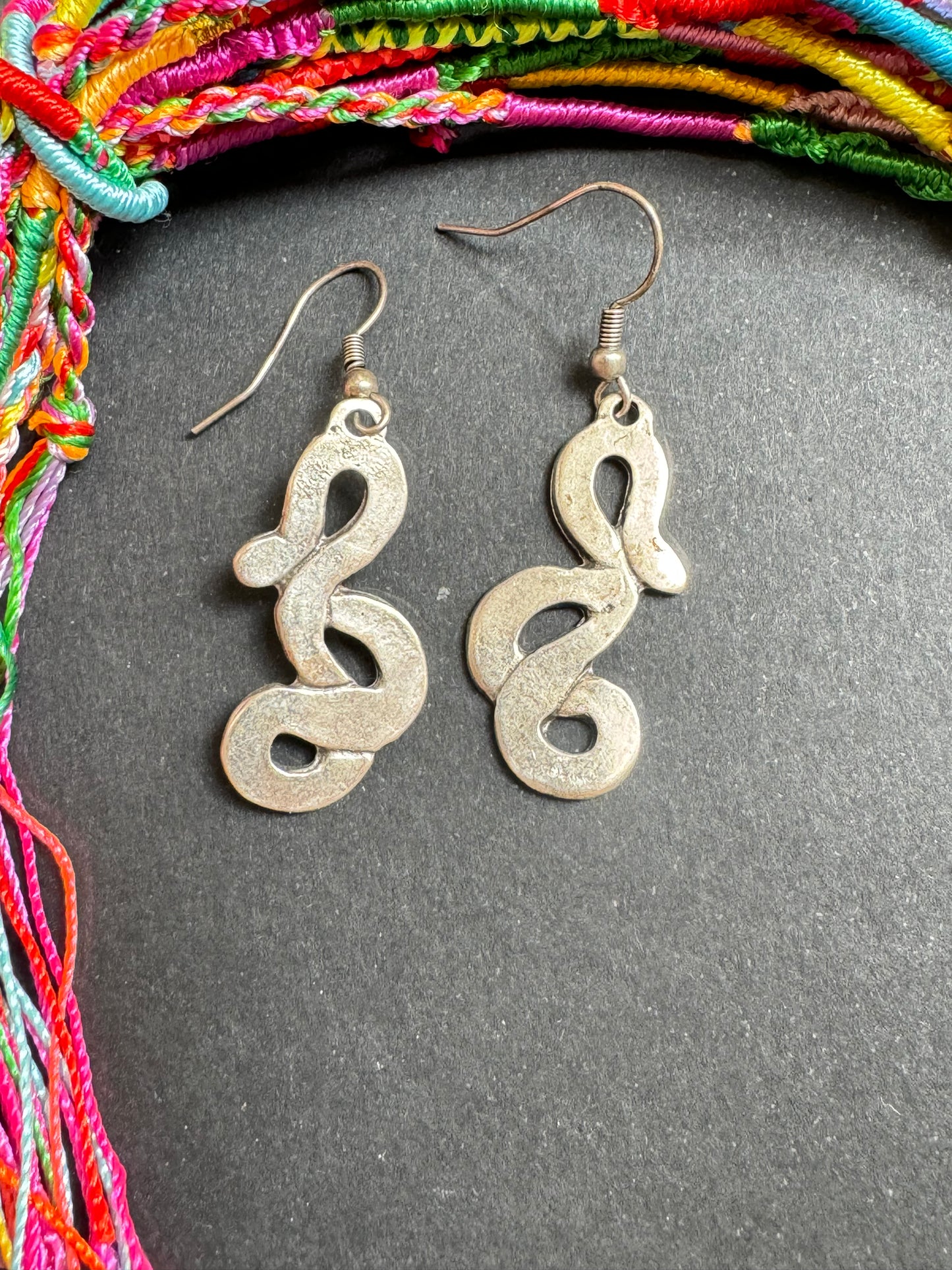 Zamak stylized snake earrings