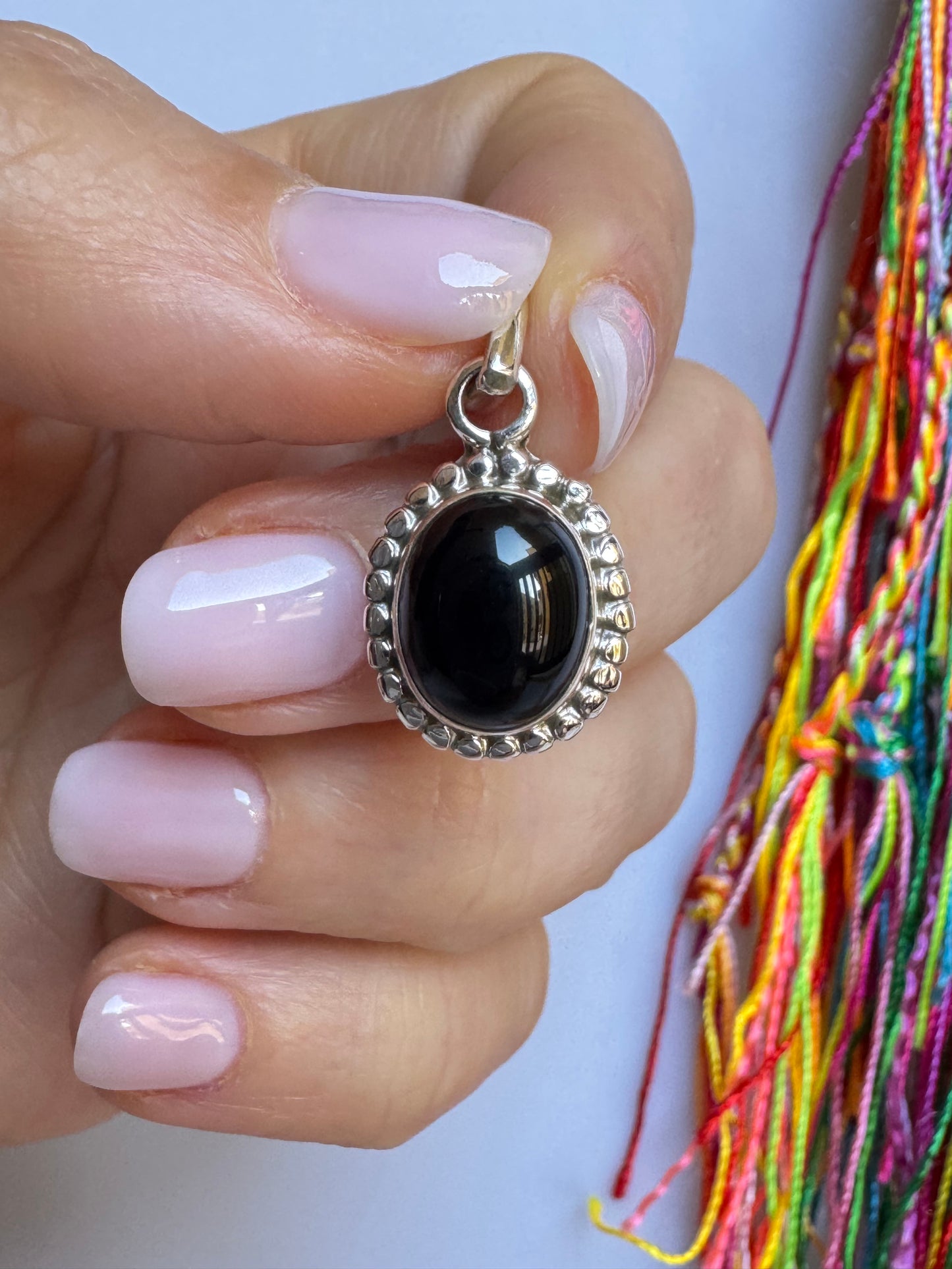 Ciondolo argento 925 onice nero V9