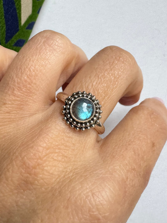 Anello argento 925 labradorite misura 20 - 26SZ