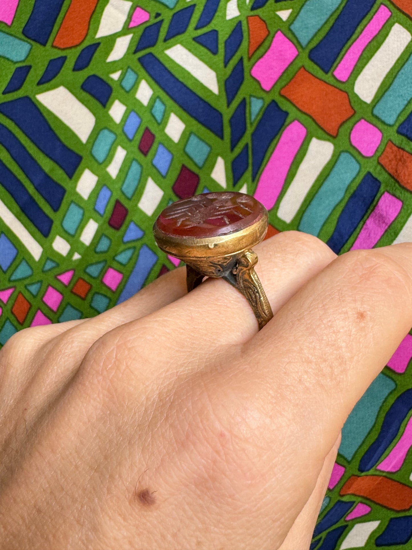 Antique Vintage Painted Ring