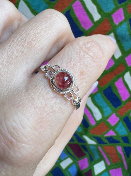 925 Silber Turmalin Ring Größe 22- TA11