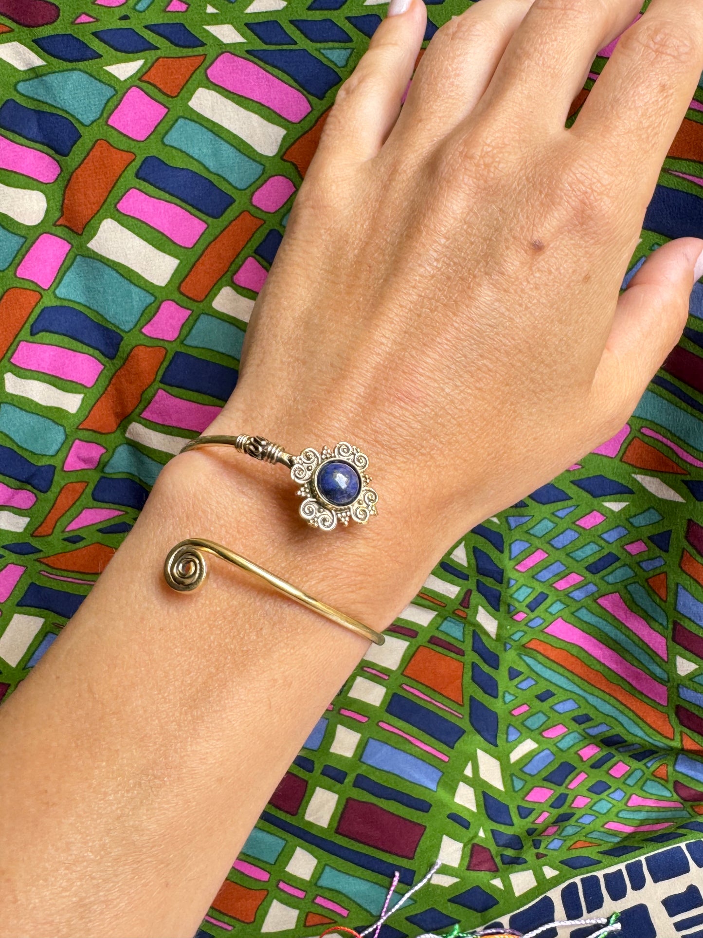 Golden lapis boho bracelet