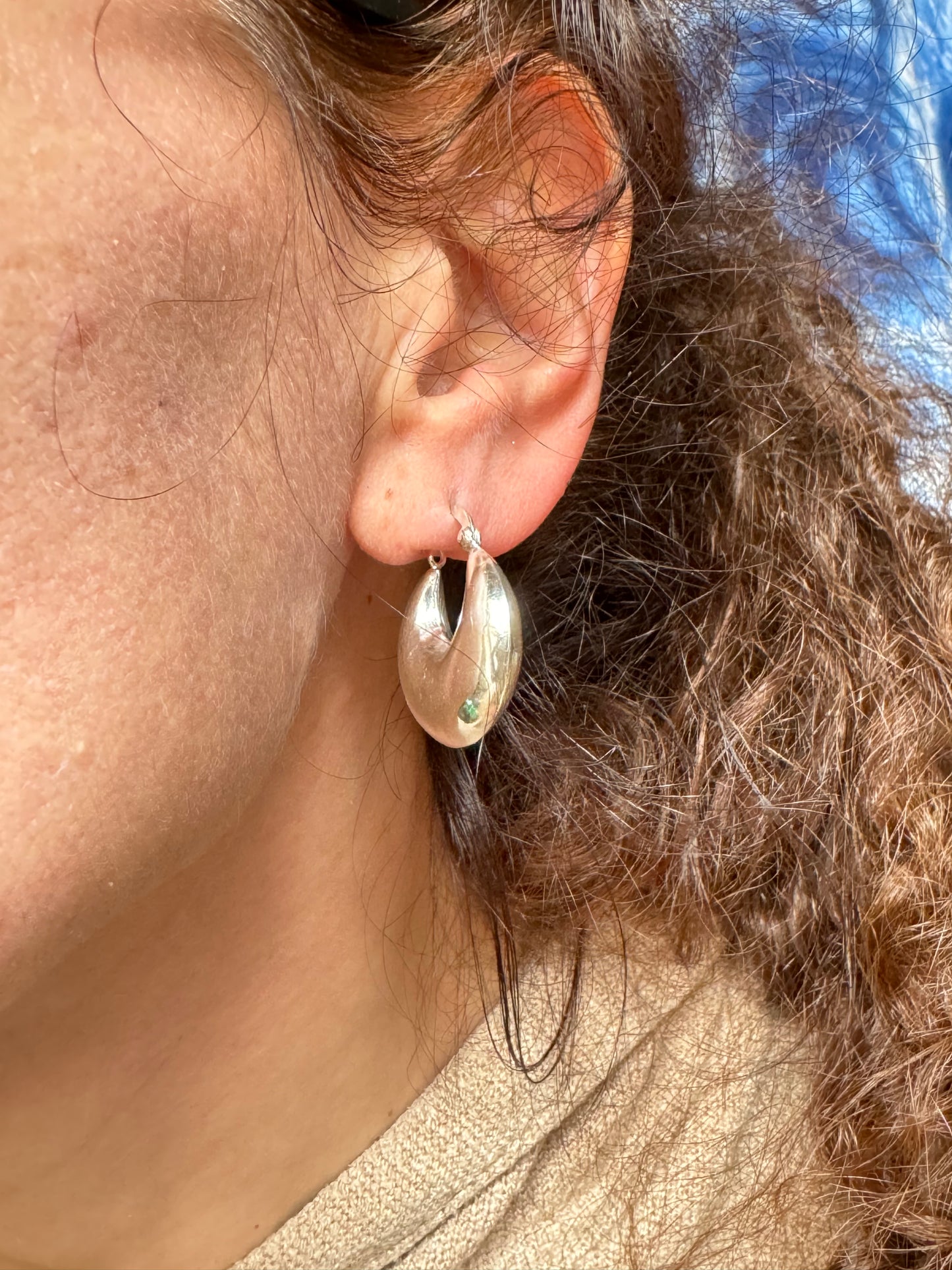 Flat full circle earrings in 925 T silver