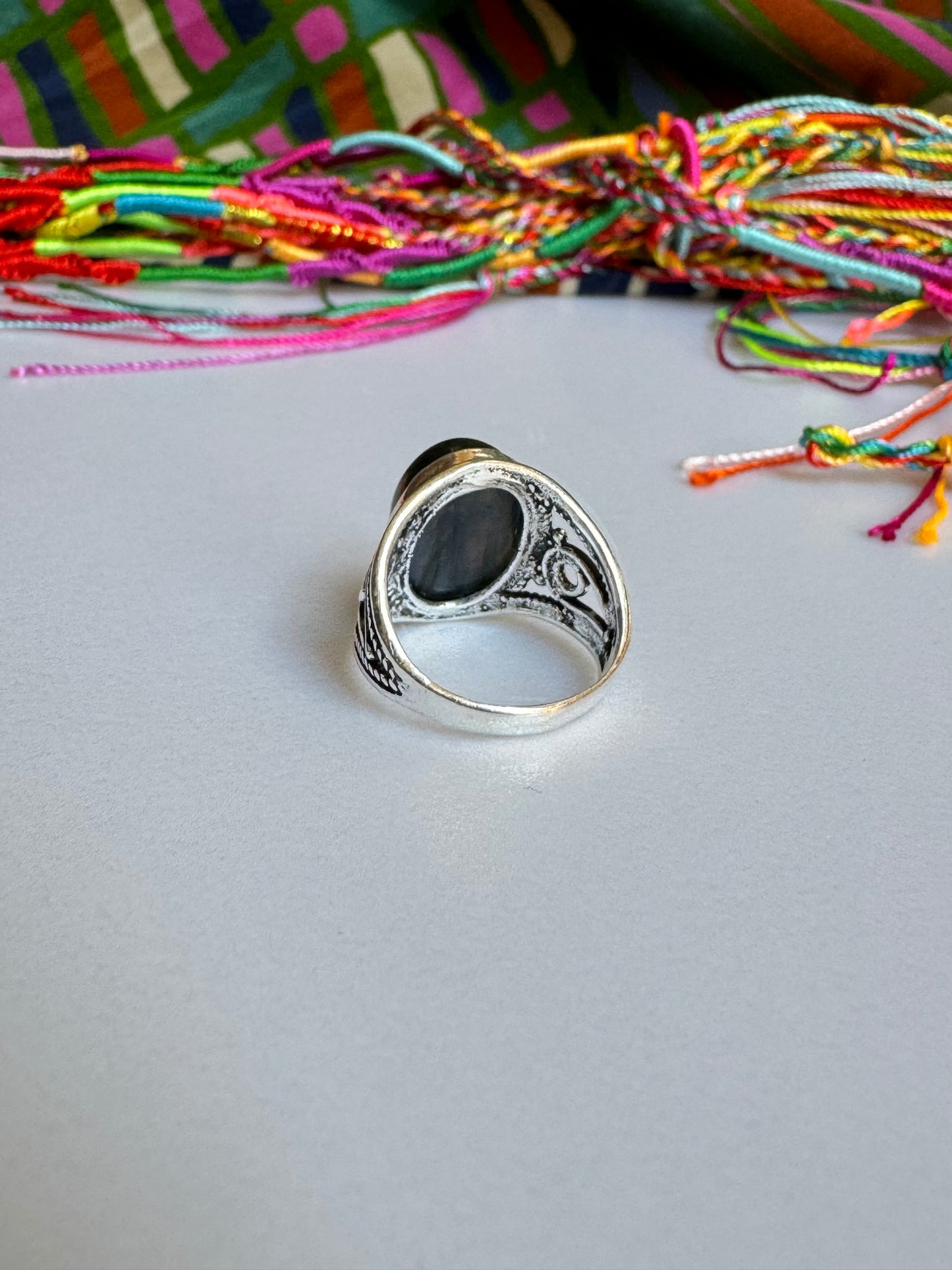 Labradorite Silver Ring E11