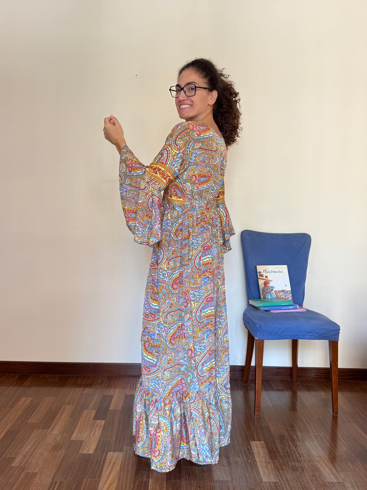 Long dress with 3/4 sleeves Size L A174