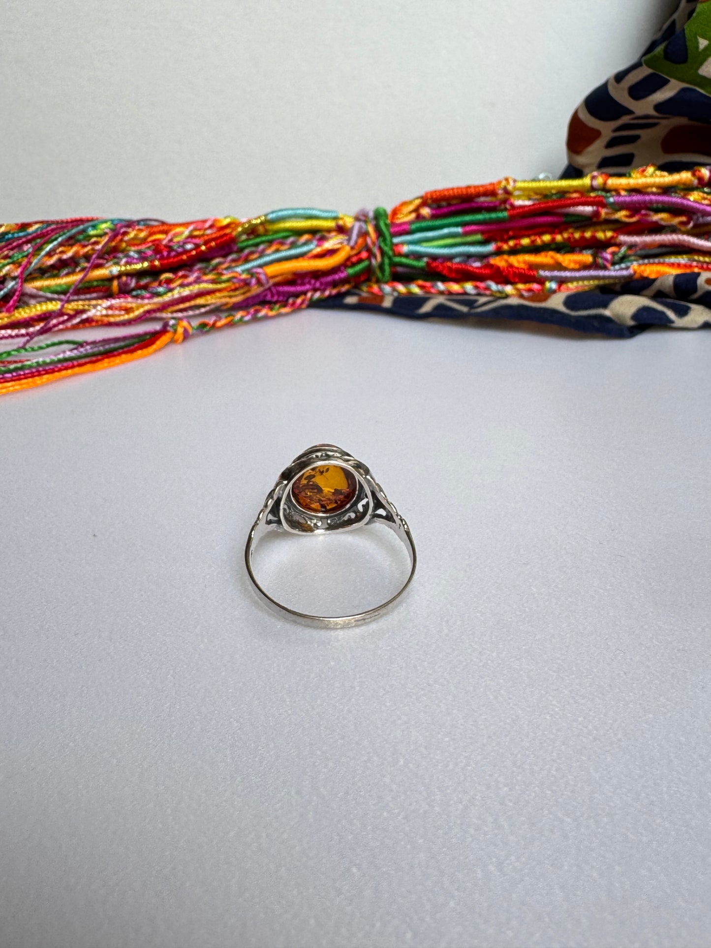 Anello argento 925 ambra misura 22 - 6AMB