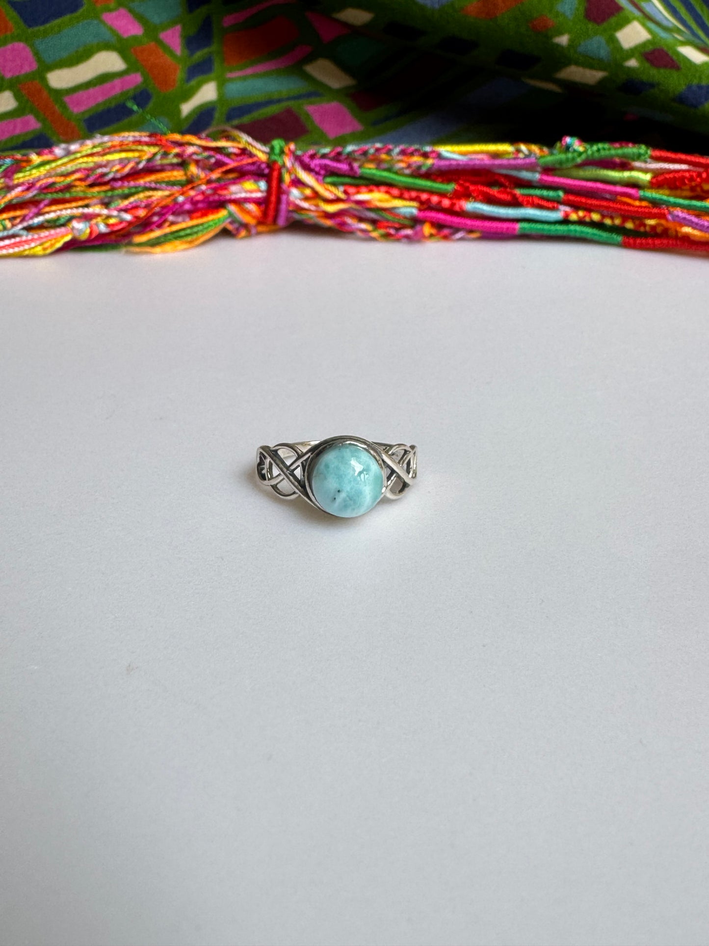 925 silver larimar ring size 15/16 3L