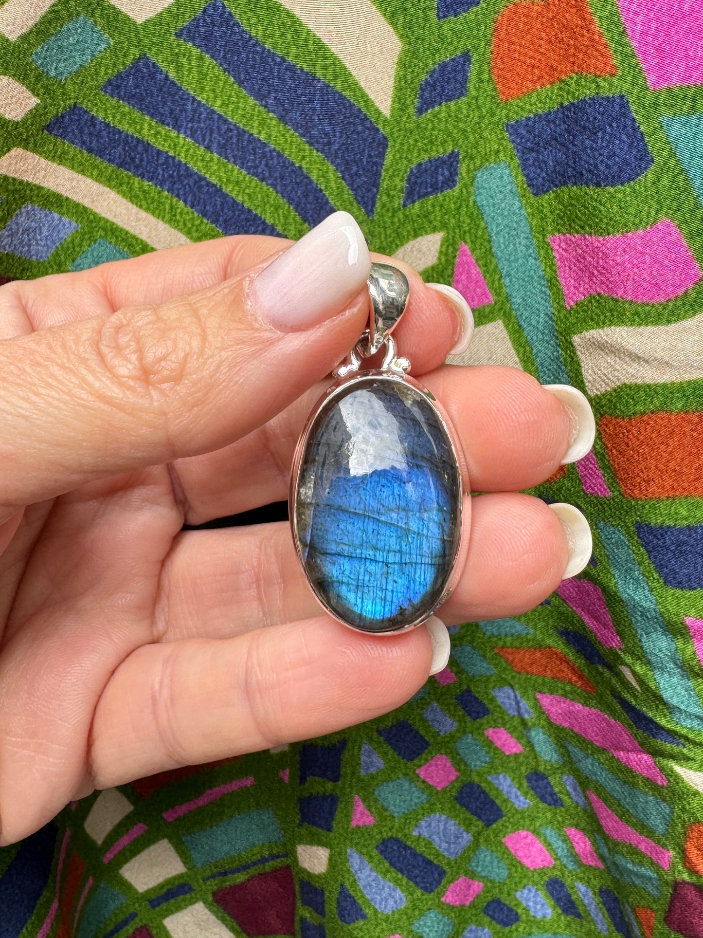 Ciondolo argento 925 labradorite C35