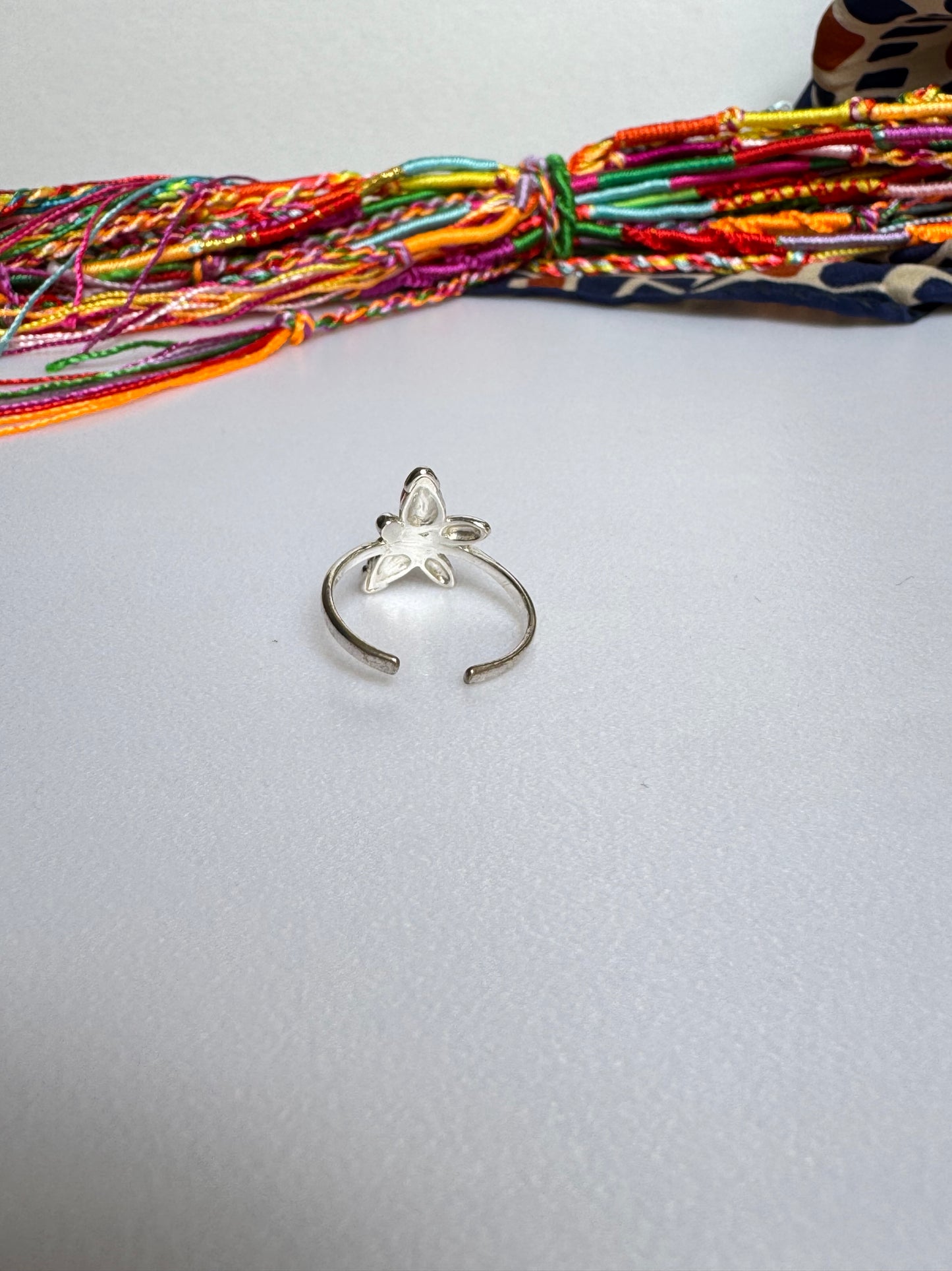 Anello argento 925 ambra misura 15 regolabile 9AMB