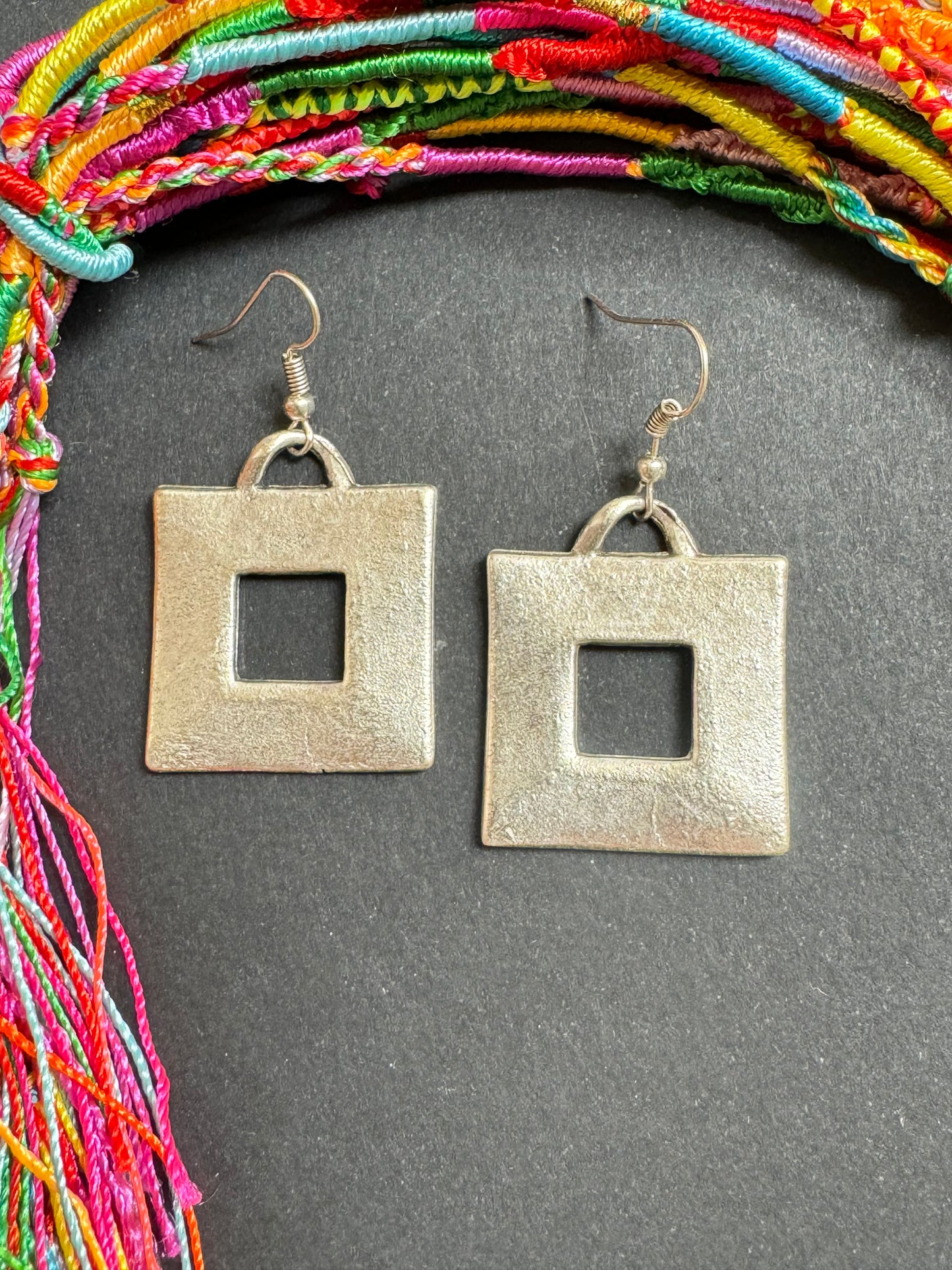 Square zamak earrings