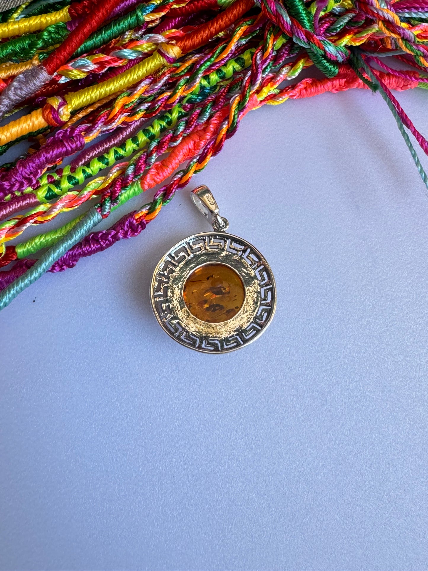 Amber 925 silver pendant