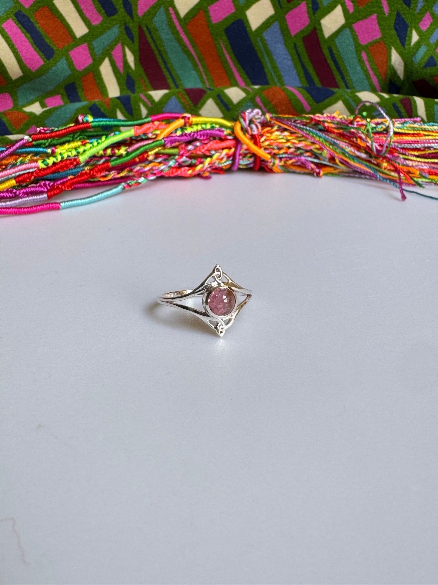 925 silver tourmaline ring size 21 - TA54