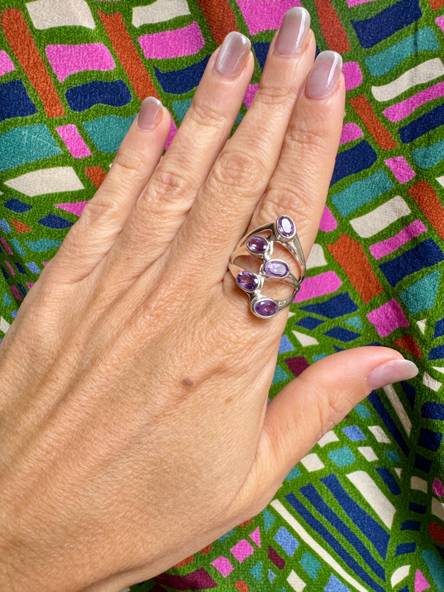 925 silver amethyst ring size 19/20 - 6A