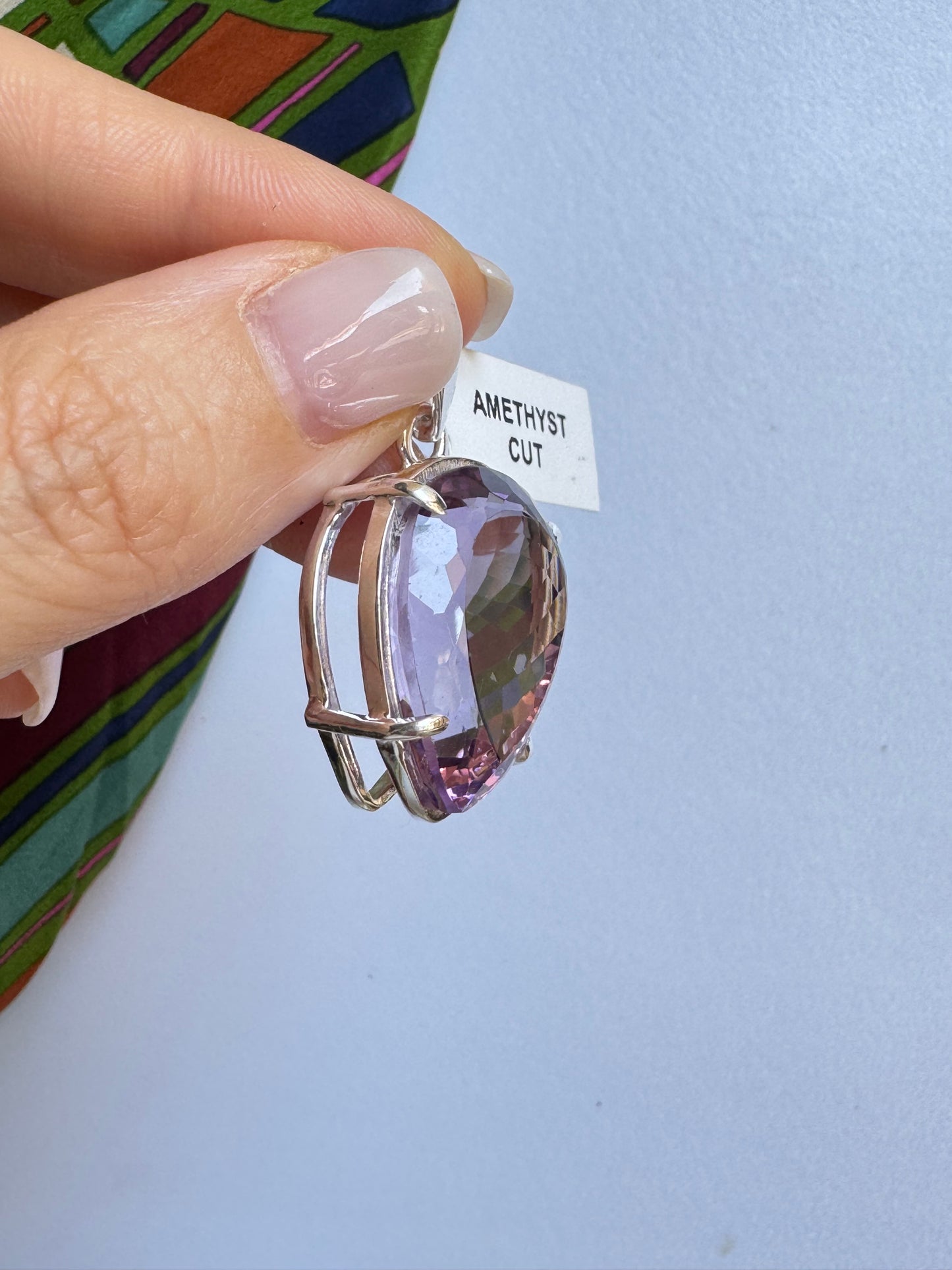 Ciondolo argento 925 ametista 23K