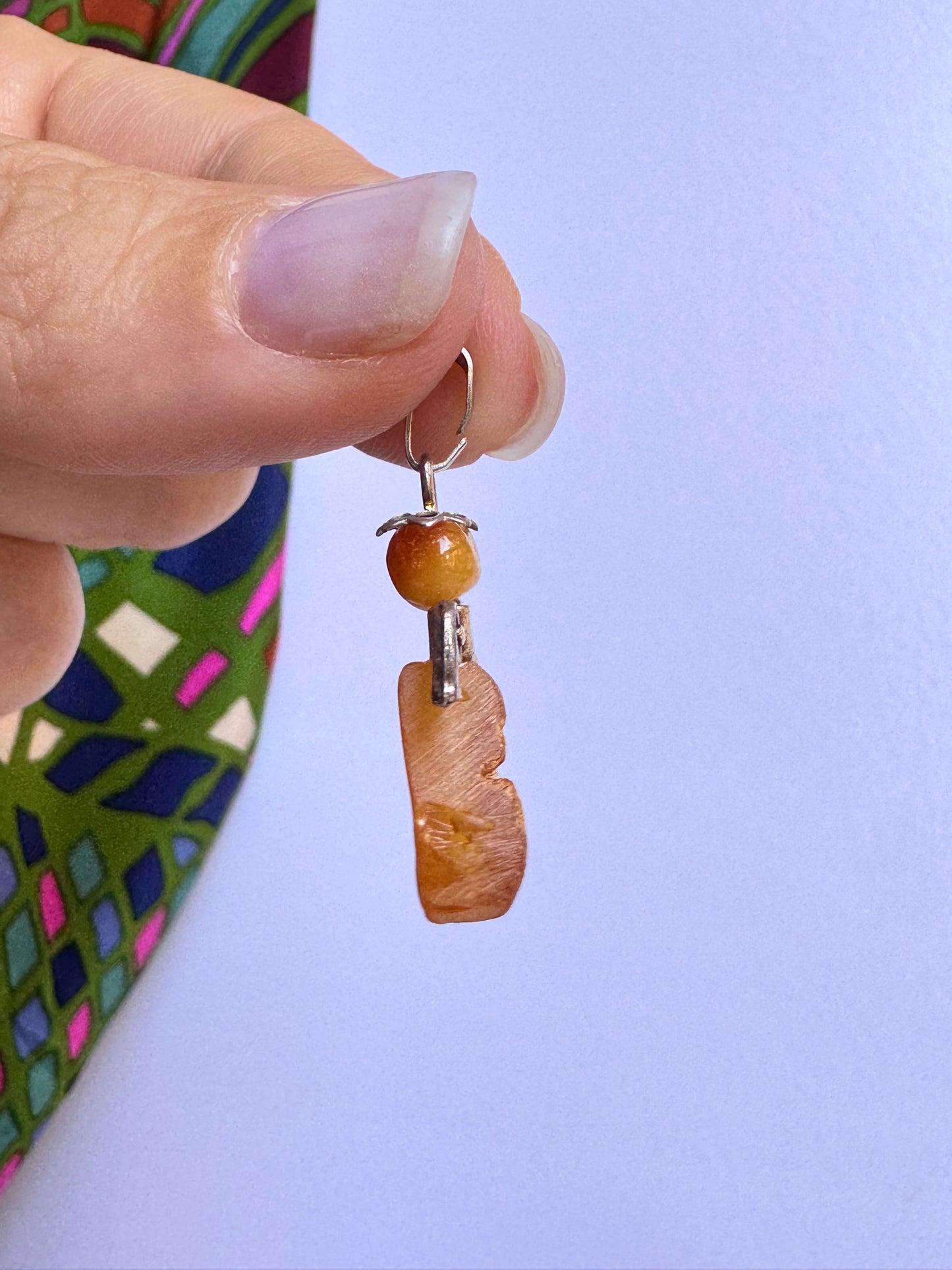 925 silver amber pendant A5