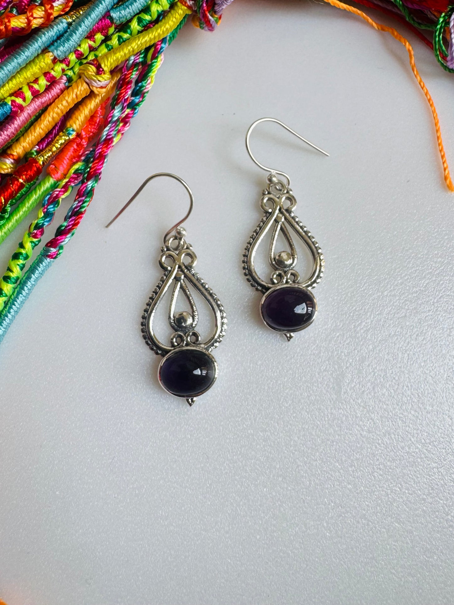 925 Silber Amethyst Ohrringe R46