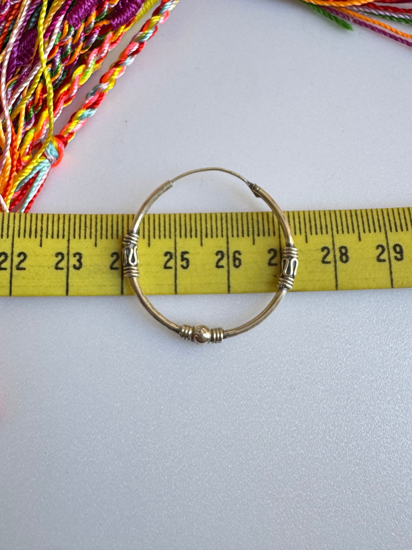 Orecchino singolo cerchio boho argento 925 3 cm W40 difettato