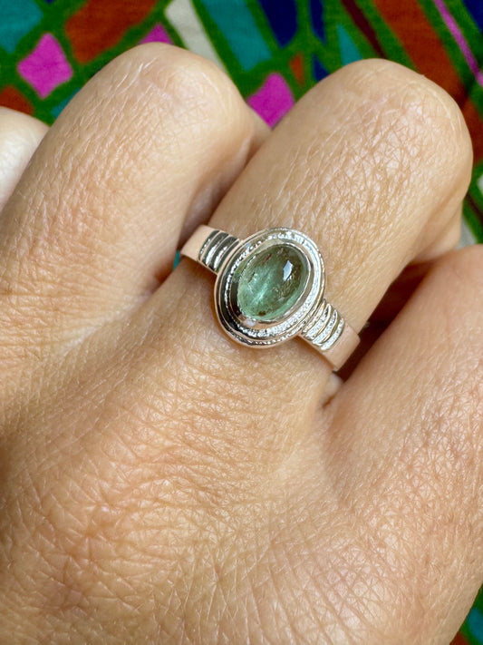 925 silver tourmaline ring size 17 - TA43