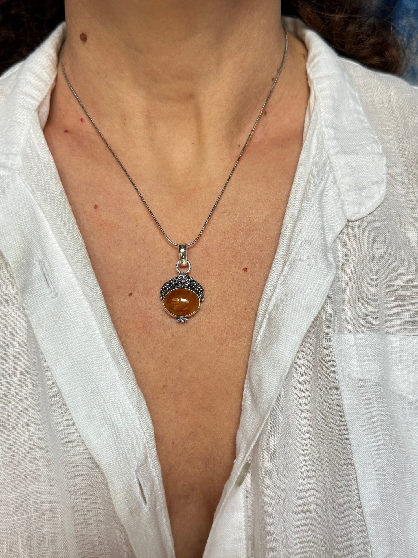 Ciondolo argentato agata