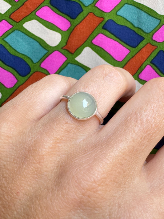 925 chalcedony silver ring T41