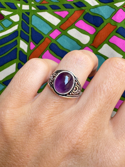 Amethyst Silver Ring T67