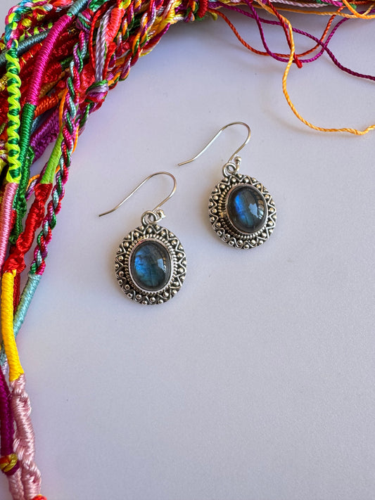 Orecchini argento 925 labradorite D41