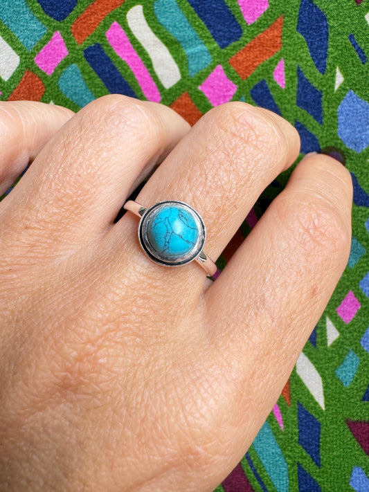 Ring silver925 turquenite howlite turquoise E35