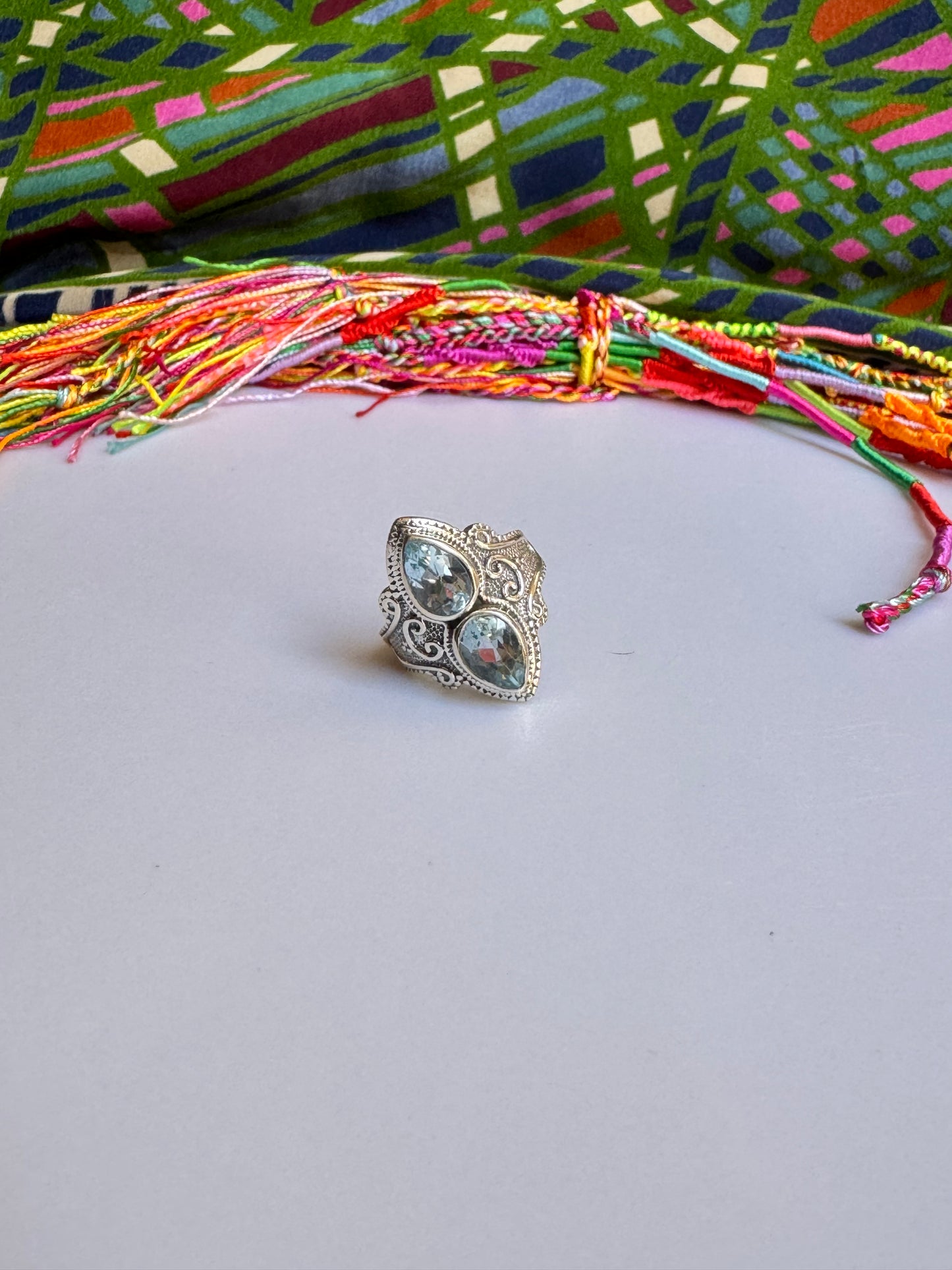 Aquamarin Silberring Größe 13/14 - X23