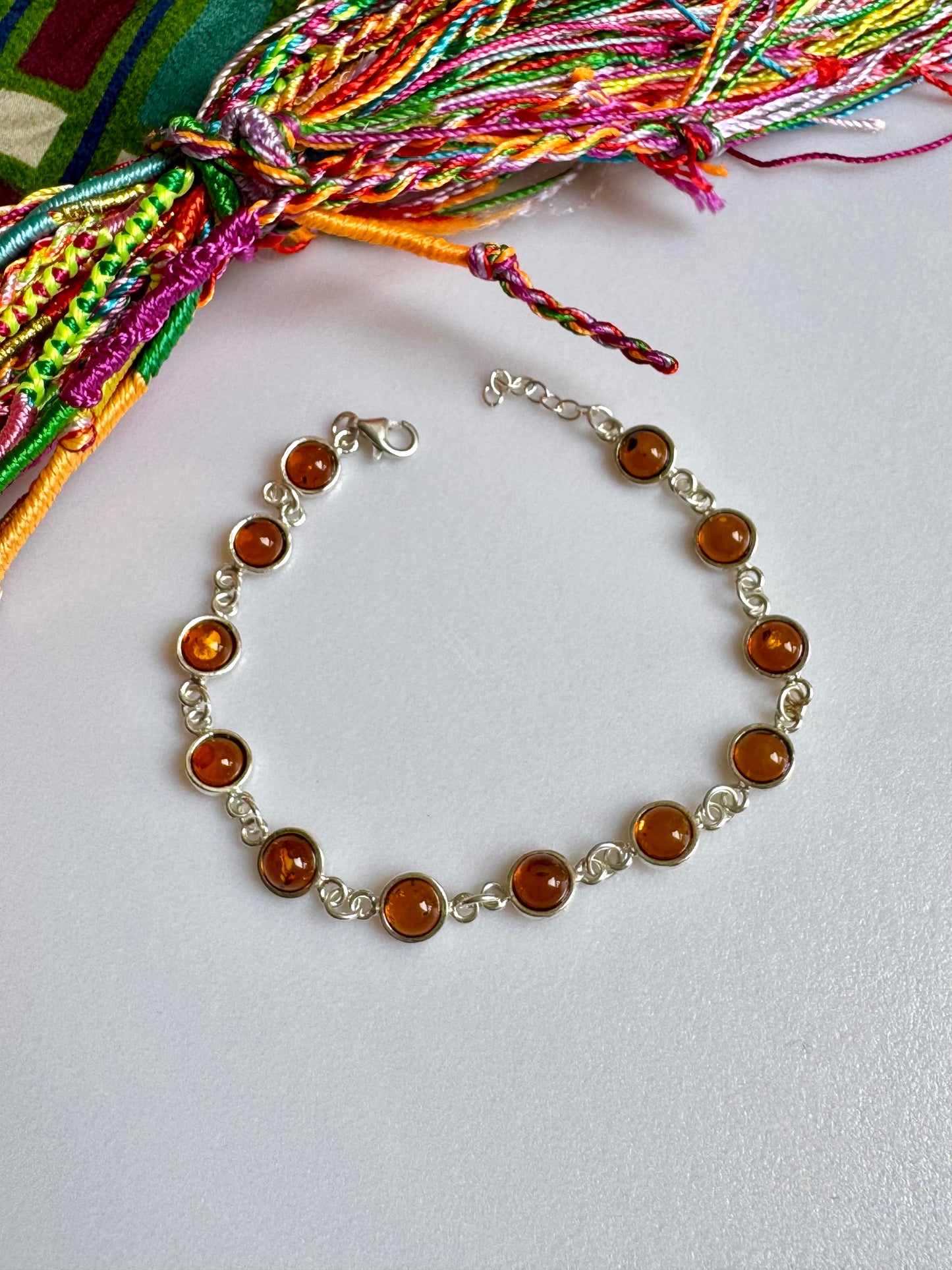 925 silver amber bracelet 10AB