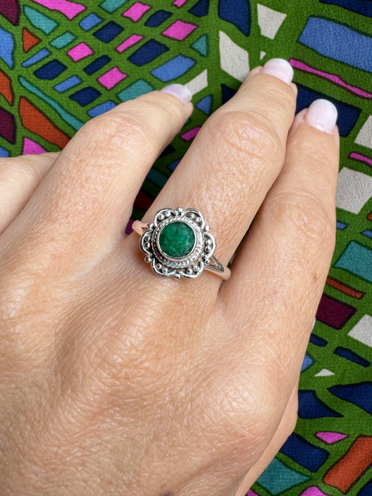 Ring silver925 emerald root Z11