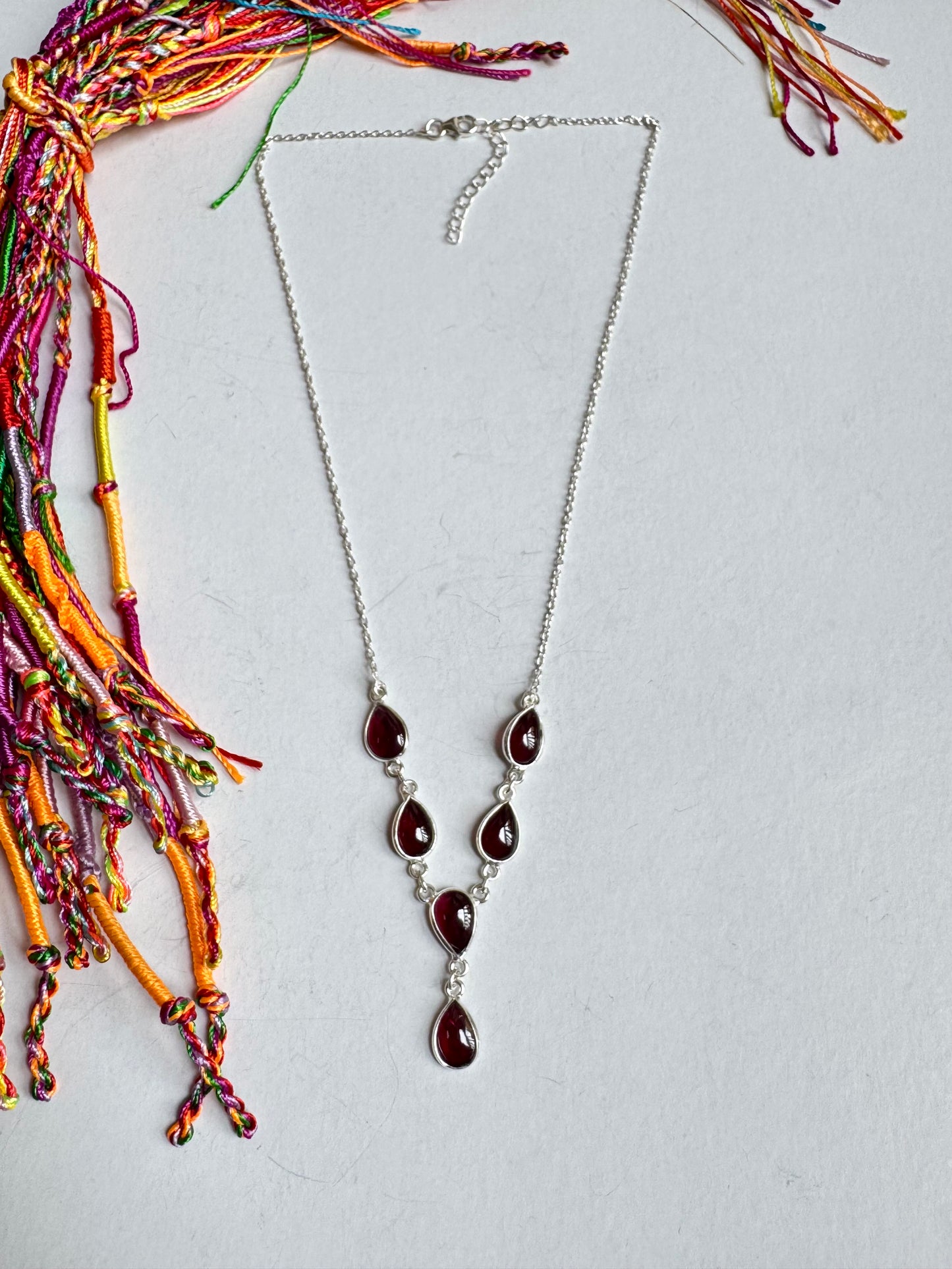 Collana argento 925 granato