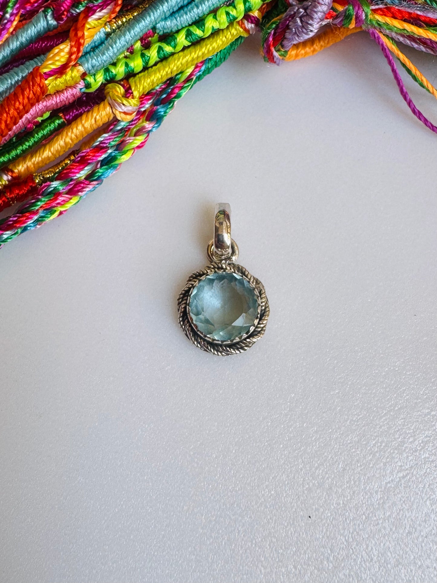 925 silver aquamarine pendant F50